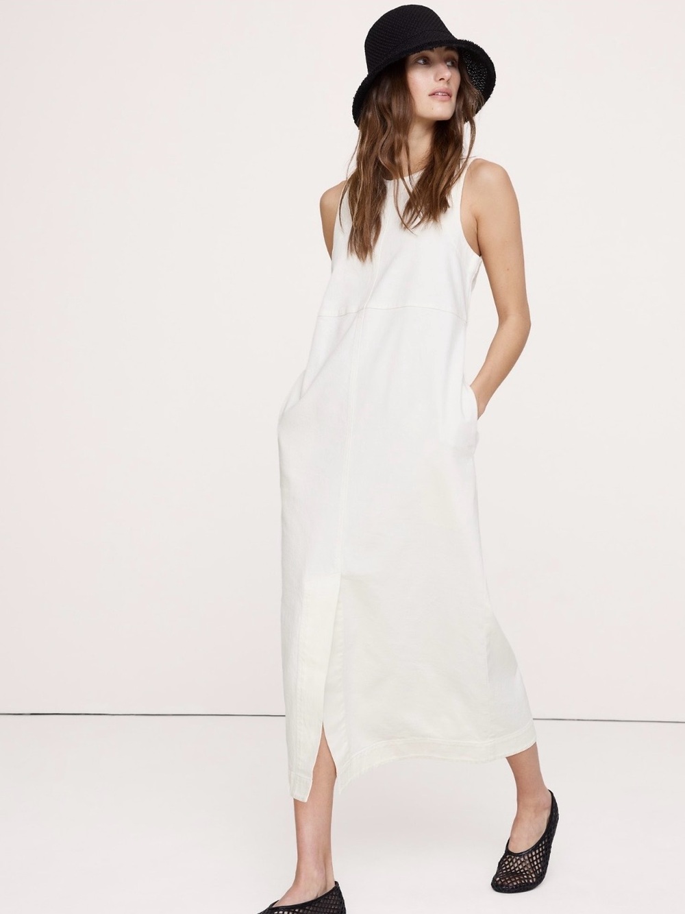 NWT-Banana Republic Denim Shift Midi Dress, Small